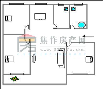 五号院 3室1厅 90㎡