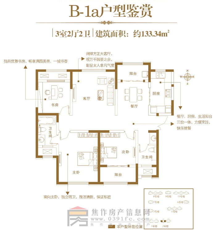 建业·壹号城邦133.34㎡户型