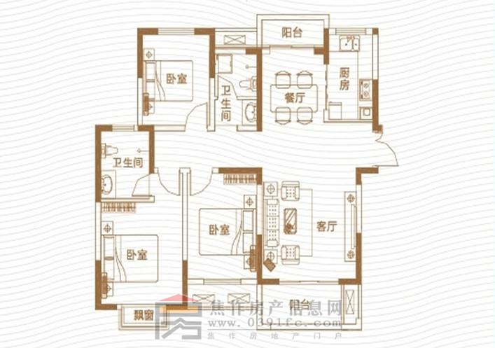 建业·公园里129㎡三室两厅两卫