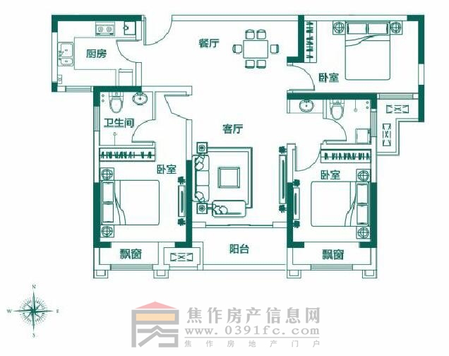 建业·公园里|户型展示|焦作房产网|www.0391fc.com