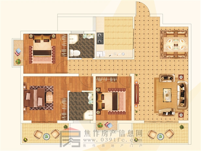 逸景雅居C1三室两厅一厨两卫111.84