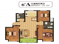鹿港小镇二期  6#A 三室两厅两卫 109.2