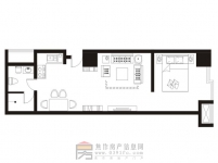 理达文华广场一室一厅一卫一厨约65.16㎡
