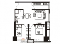 理达文华广场两室两厅一卫一厨约92.13㎡
