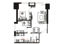 理达文华广场两室两厅两卫一厨约86.7㎡