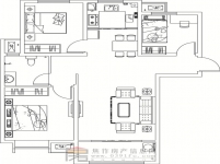 金德利公馆7#1单元西户三室两厅一卫112.87㎡