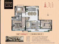  中梁阳光城·壹号院 三室二厅二卫120平方