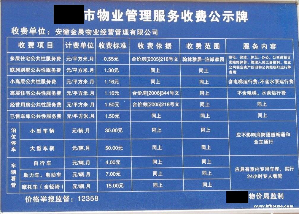 小区物业费公示栏图片图片