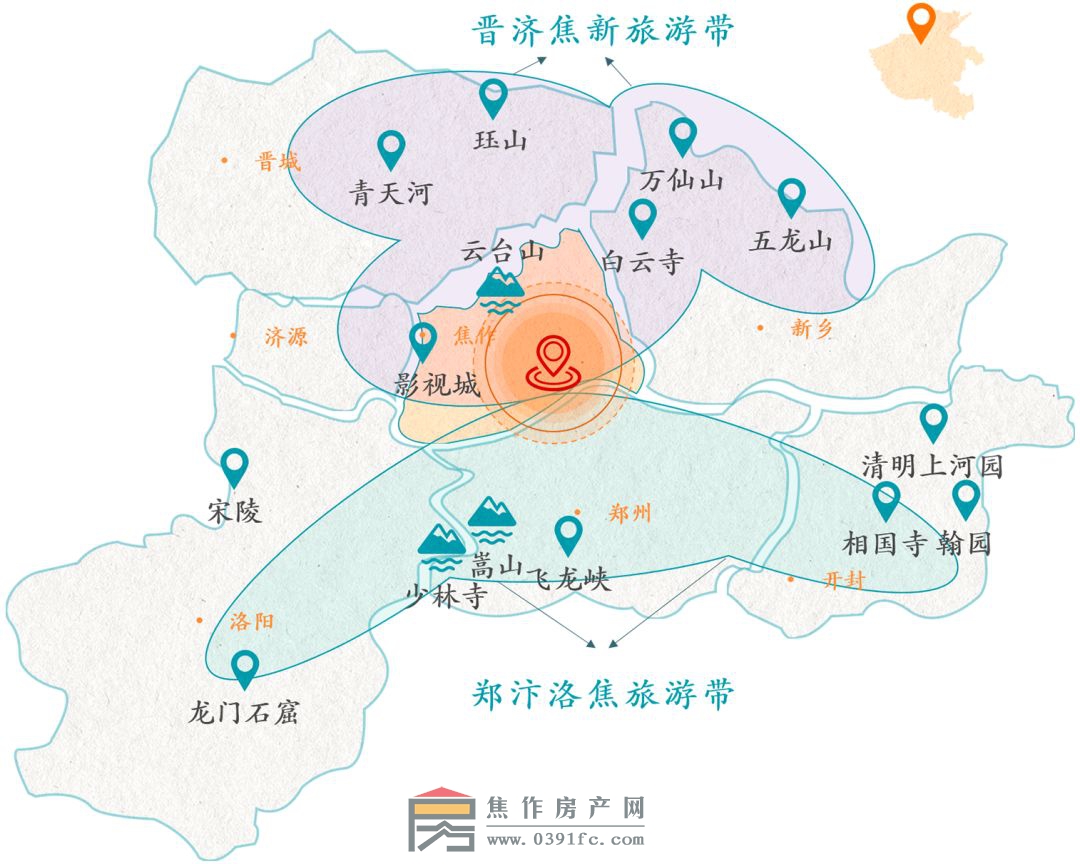 云台古镇位于修武县城西南角,紧邻修武高铁站;距焦作,新乡各20分钟